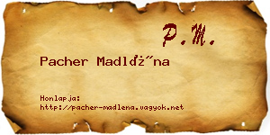 Pacher Madléna névjegykártya
